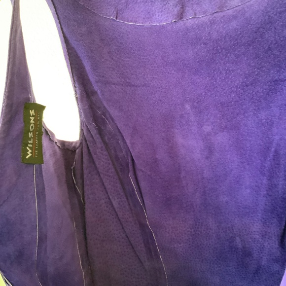 VINTAGE! Wilsons Royal Purple Suede Leather Dress Size Small - Picture 8 of 10